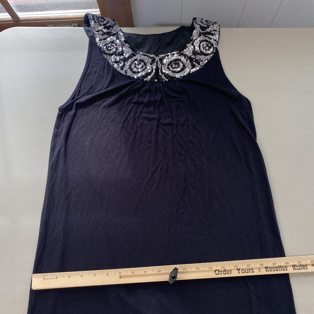 Cruise Wear Co Dress Womens XL Black Sequin Sleeveless Glam Resort Artsy Sheer - Picture 9 of 11